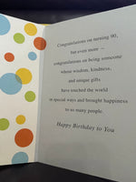 New Greeting Card HAPPY 90th BIRTHDAY w/ Envelope American Greetings