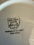 +* Vintage 1940s Sebring Golden Ware Indian Tree 8.5” Serving Bowl 22 Carat Gold Rim