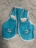 +* Vintage Girls XSmall Country Western Turquoise & White Slip on Vest Costume