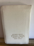 Vintage Leather White KJV Memorial Edition Holy Bible Concordance Zipper closure 1976