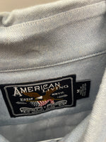 Mens American Living Medium Blue Button Down Cotton Long Sleeve Shirt