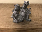 <€€* Pewter Noah's Ark Collection Pair Male Female MONKEYS Unbranded