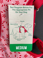 € New Fair Isle Red Merry & Bright Christmas MEDIUM Dog Comfort Vest Harness NWT