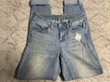 +* Womens/Juniors Size 3 28” Waist SO High Rise Jegging Blue Jeans Skinny Stretch Distressed Roll Up