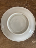 +* Set/2 4.25” White Tea Cup Saucers With Pink Rose Buds & Gold Rim Unbranded