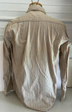 Mens Medium Wrangler Jean Company Tan Stripe Button Down 100% Cotton Long Sleeve Shirt