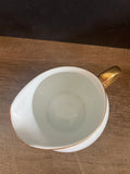 + Vintage Pfeiffer & Lowenstein Schlackenwerth Austria Empire II White China Gold Rim SUGAR BOWL w/Lid & CREAMER 1940s