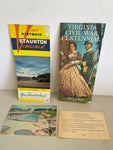 <€€ Vintage (2) Historic Virginia Visitor Pamphlets Staunton & Civil War Centennial 1961-1965