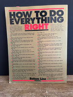 Vintage How To Do Everything Right by Bottom Line Personal Book Softcover 1997