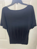 +* Womens Juniors Zenaxa Outfitters Small Black Short Sleeve Top Banded Waist