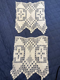 +* Pair Set/2 Ivory Crocheted Doilies 8.5” W x 10” H Triple Point Edge