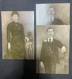 +* Vintage (3) B&W Photographs Portraits Man Woman  Reprints Small Prints 1880s - 1890s