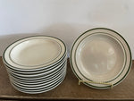 + Vintage Set/11 Gibson Housewares 6.5” Bread Plates with Dual Green Rings