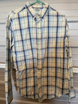 * Mens Reed Edward Large Blue Gray Stripe Button Down Cotton Long Sleeve Shirt