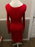 Womens Large SAY WHAT? Red Sweater Dress Fitted Ribbed