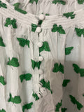 +* Womens/Juniors Old Navy XSmall White Boho 3/4 Sleeve Blouse Top White with Green Butterflies