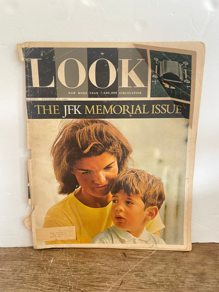 + Vintage LOOK Magazine The JFK KENNEDY MEMORIAL ISSUE November 17, 1964 Ephemera
