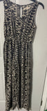 +* Womens/Juniors Mossimo XS Sleeveless Wide Leg Jumpsuit Pants Elastic Waist Black/Cream Geometric Print