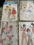 + Set/4 Vintage GIRLS Size 4 Toddlers Girls DRESS & Coat, PARTY Dresses, Pants & Shorts Patterns 1958-1959, 1969