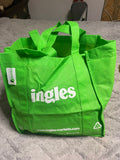 +* Grocery Tote Bag Ingles Lime Green  12” Wide  x 12” Tall x 8” Deep