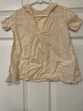 € Vintage Beige Infant Baby Dressing Gown w/ Lace Collar & Hem