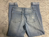 +* Womens/Juniors Size 3 28” Waist SO High Rise Jegging Blue Jeans Skinny Stretch Distressed Roll Up