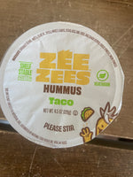 ZeeZees TACO HUMMUS 8 count 4.5oz Cups Vegetarian Protein Shelf Stable