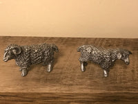 <€€* Hudson Pewter Noah's Ark Collection Pair Male/Female Big Horn SHEEP RAM Retired #3927/3928 1987