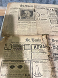 € AS-IS Antique 1903 Newspaper St Louis Globe Democrat Ephemera Delicate Lot#1