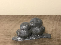 <€€* Vintage Hallmark Little Gallery Fine Pewter Birds At Break Of Day 1976 Miniatures