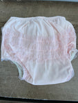 * Infant Baby Girls Small Plastic Pink Ruffle Panties Nylon 15-20# 24.5-28.5” Training