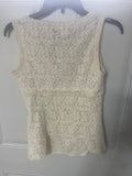 +* Womens Juniors Sz 6 Ann Taylor Ivory Lace Top Sleeveless Lined