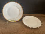 + Vintage Pfeiffer & Lowenstein Schlackenwerth Austria Empire II White China Gold Rim Set/2 6” BREAD PLATES 1940s