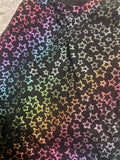 +* Dog Dress Outfit Small Multi Colored Glittery Stars on Black 17” L