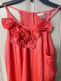 +* Womens/Juniors Small Coral Sleeveless Summer Dress by Esley Beaded Fabric Flowers