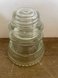 *^ Clear Vintage Glass Telephone Pole Insulator #25 Made in USA Beaded