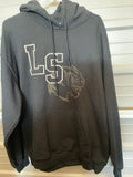 +* Mens Large Black Gildan Sweatshirt Hoodie Long Sleeve Pullover  Heavy Blend “LS Panthers”