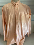 * Mens Ralph Lauren Big Shirt Large Peach Apricot Button Down Cotton Long Sleeve Shirt