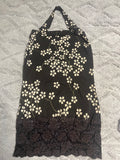 +* Women’s Juniors Small Halter Top by Wet Seal Black & Ivory Floral  Black Lace at Hemline