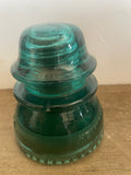 +^ Vintage Aqua Green Glass Telephone Pole Insulator HEMINGRAY #42 Made in USA Beaded