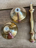 a** New Pair/Set of 2 Better Homes & Gardens Gold Brass Pillar & Taper Candlesticks Candleholders