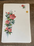 + Vintage Current Just Notes Stationery Set 16 Pink Roses Foldable Notes, Gold Stickers, Carrier