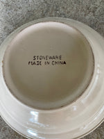 a** Beige Stoneware Serving Bowl 9” Diam Pottery Made in China