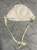 +* Vintage Baby Girls 3-6 Mo Pink & Ivory Satin with Lace Bonnet Hat Cap Lightweight Newborn Infant