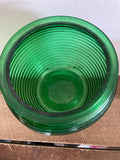 + Vintage Emerald Green Glass Ribbed Planter 5” H x 5.75”Diam