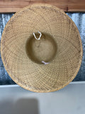 a** Springtime Straw Hat Wall Hanging Decor w/ Flowers in Yellow & Peach 20” Diam