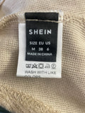 +* Womans/Juniors Medium Sz 6 Beige Long Sleeve Bolero Shrug Sweater Chain Link Neckline by SHEIN