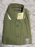 ** Men’s NWT St John's Bay Vintage Canvas Large Deep Ivy Long Sleeve Button Down Work Shirt Cotton