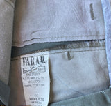 +* Mens Green Khaki Chino Pants By Farah 33x30 Cotton