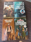 Vintage Lot of 4 Western Novels by Louis L’Amour Paperback Books